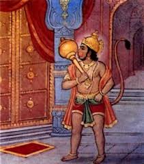 Lord Hanuman as a guard to door of lord Ram