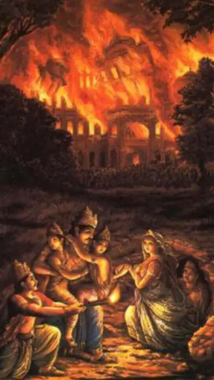 Pandavas in Lakshagraha