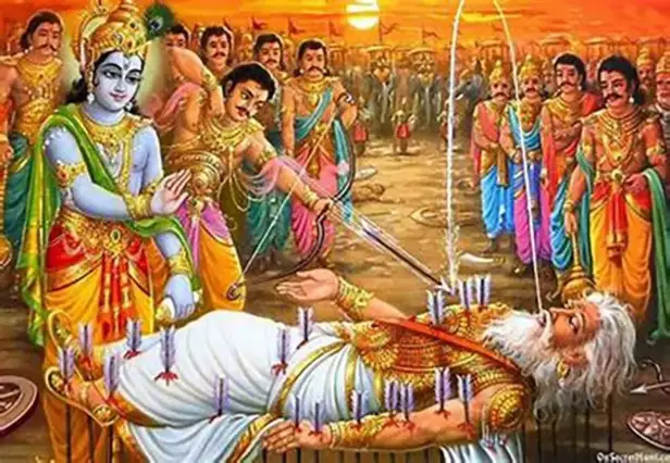 bhishma on his death bed in mahabharata war