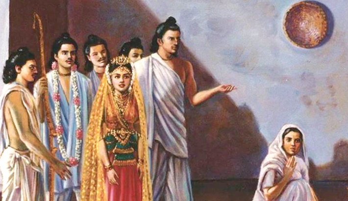 Kunti asks Pandavas to share a wife Draupadi