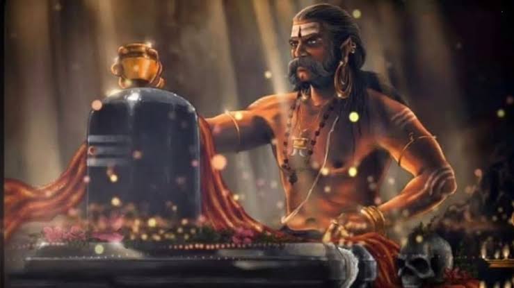 Ravana praying to Lord Shiva
